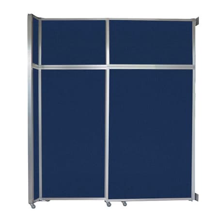 Versare Operable Wall Sliding Room Divider 6'10" x 8'5-1/4" Navy Blue Fabric 1072203